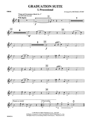 Graduation Suite (Processional: Pomp and Circumstance March No. 1 / Recessional: Rondeau from Premiere Suite): Oboe