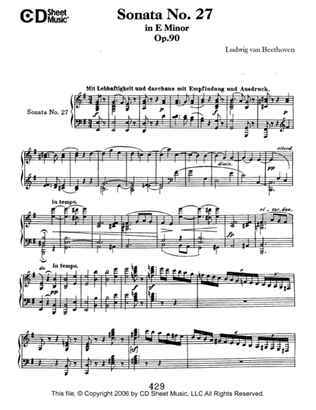 Book cover for Sonata No. 27 In E Minor, Op. 90
