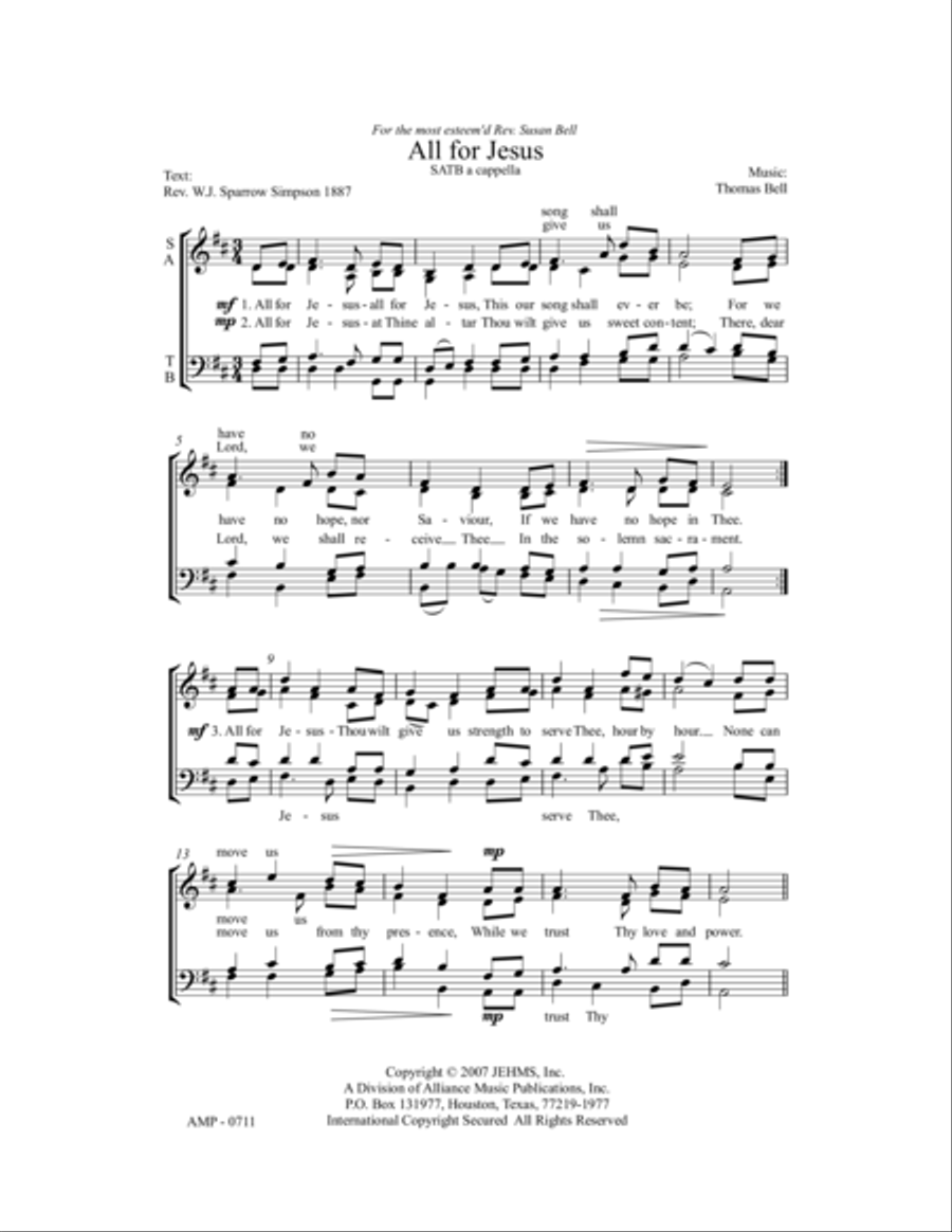 All for Jesus All for Jesus 4-Part scores gallery preview page 2