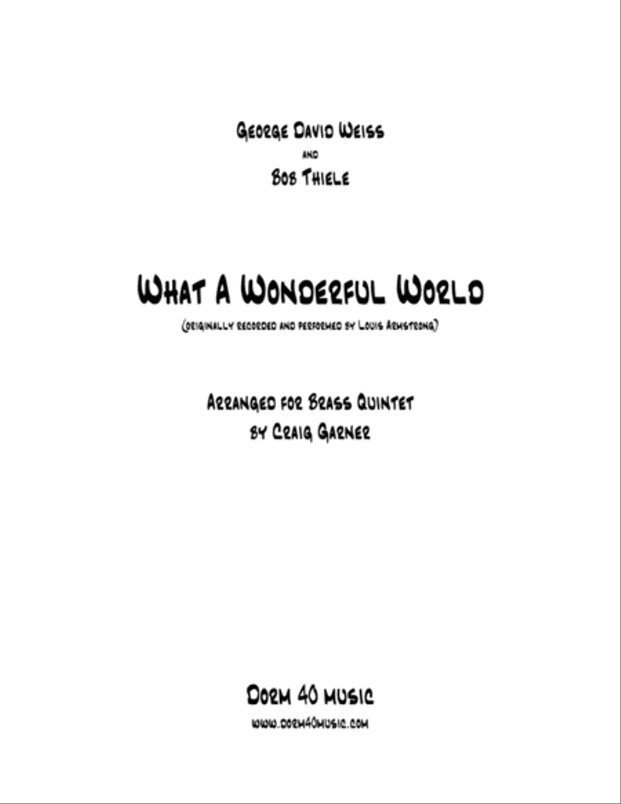 What A Wonderful World Brass Ensemble scores gallery preview page 1