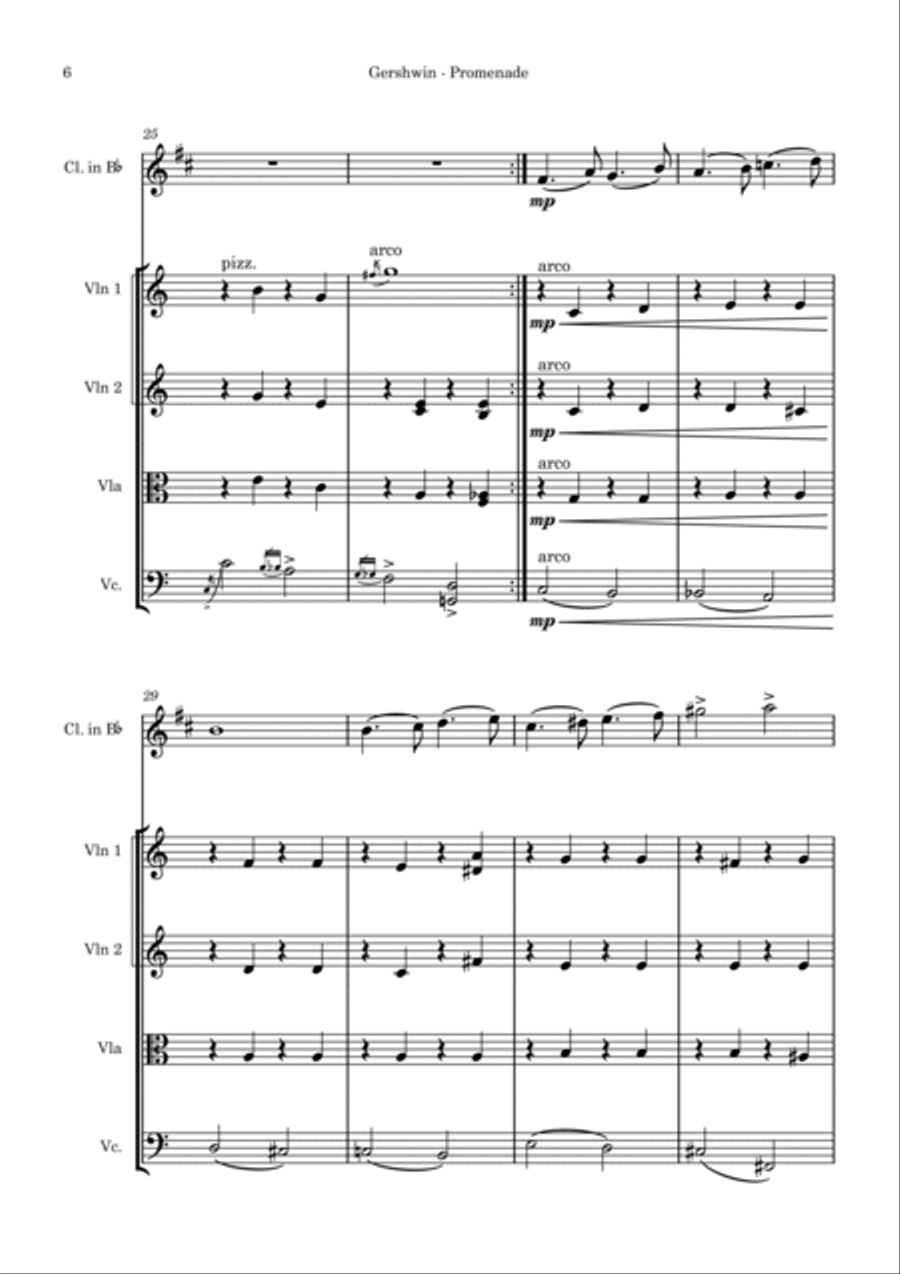 Promenade (Walking the Dog) - Clarinet Quintet Small Ensemble scores gallery preview page 6