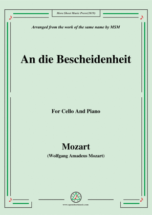 Book cover for Mozart-An die bescheidenheit,for Cello and Piano
