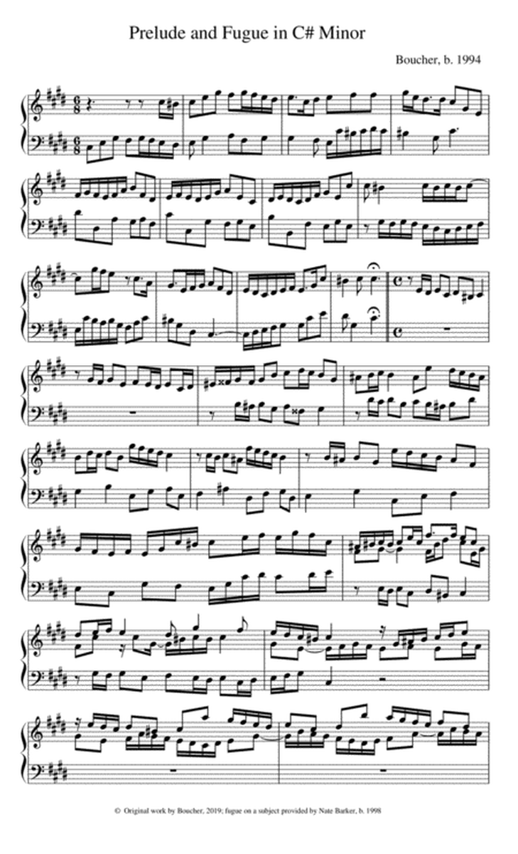 Little Prelude and Fugue in C# Minor