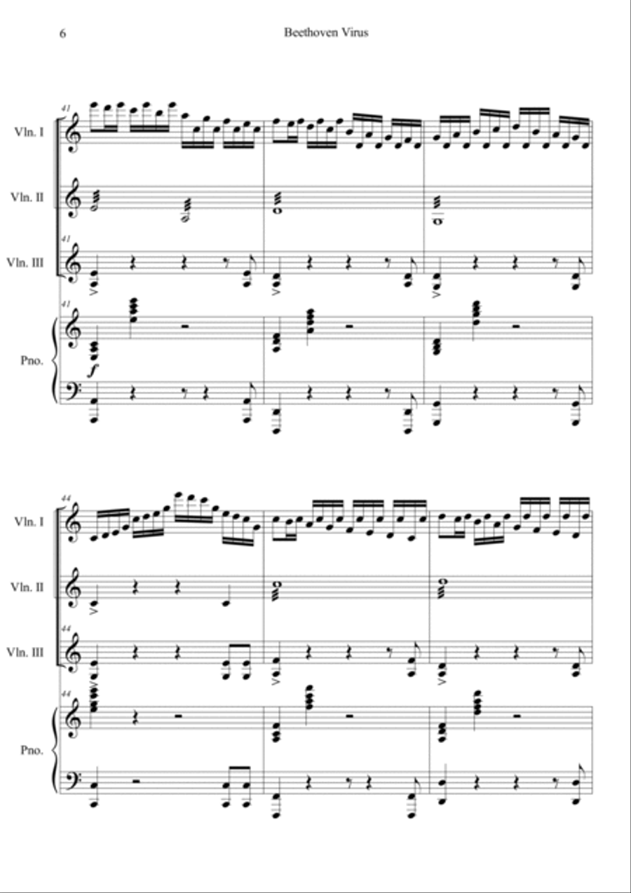 Beethoven Virus Piano Quartet scores gallery preview page 6