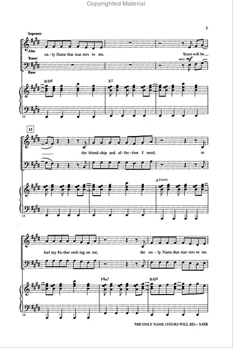 The Only Name (Yours Will Be) 4-Part scores gallery preview page 3