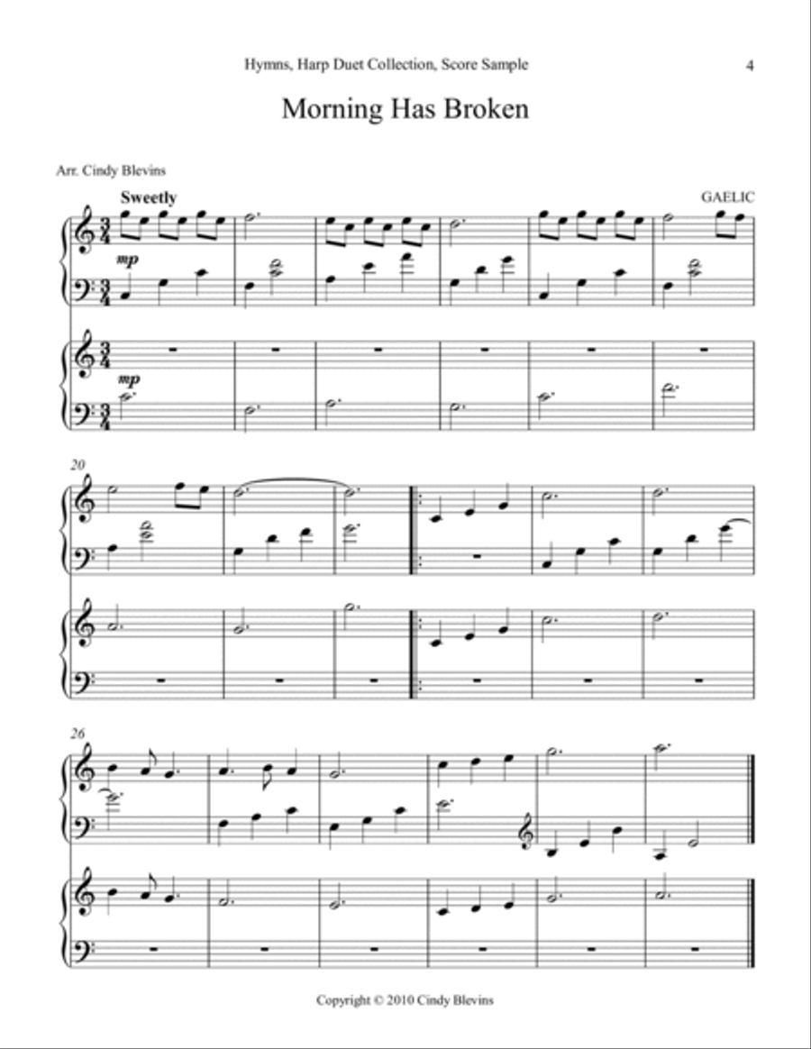 Hymns, Harp Duet Collection (10 arrangements) Harp scores gallery preview page 5