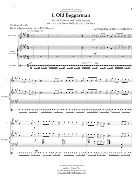 Old Beggarman from "Lost Songs of Ancient Ireland" [SATB with Treble Descant] image number null
