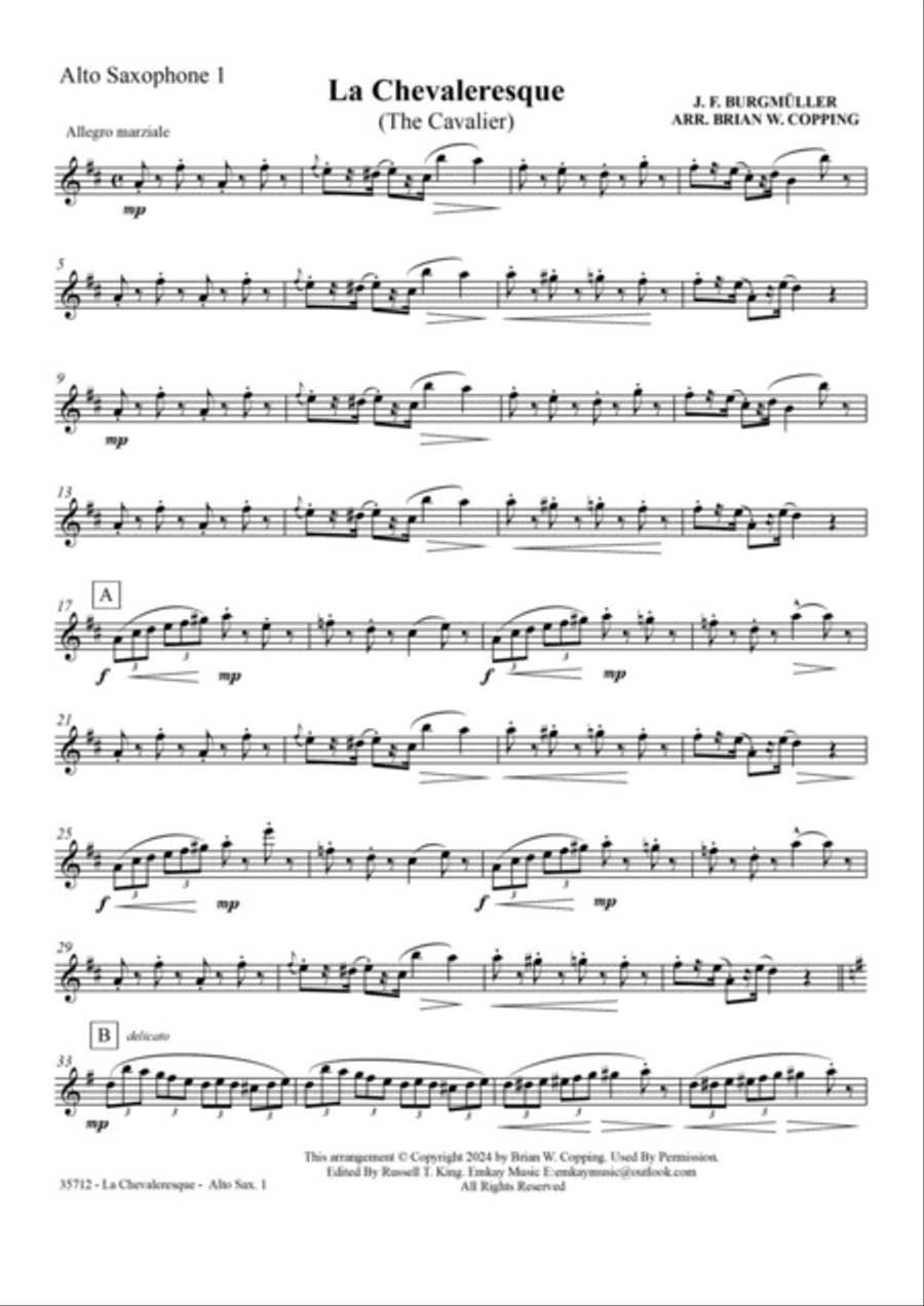 LA CHEVALERESQUE (THE CAVALIER) SAXOPHONE QUARTET Saxophone Quartet scores gallery preview page 6