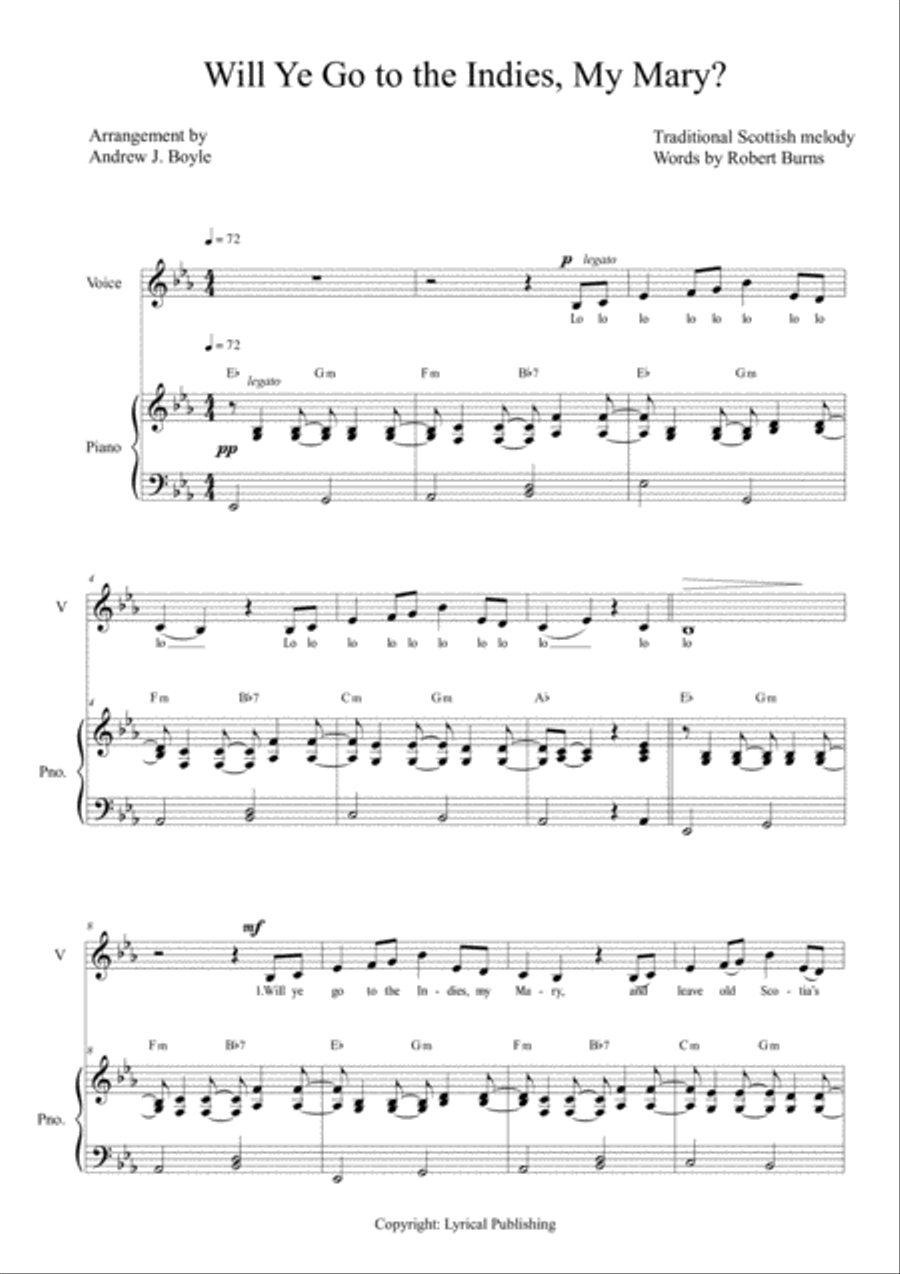 Will Ye Go to the Indies 4-Part scores gallery preview page 3