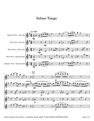 Solace Tango by Scott Joplin for Saxophone Quartet in Schools