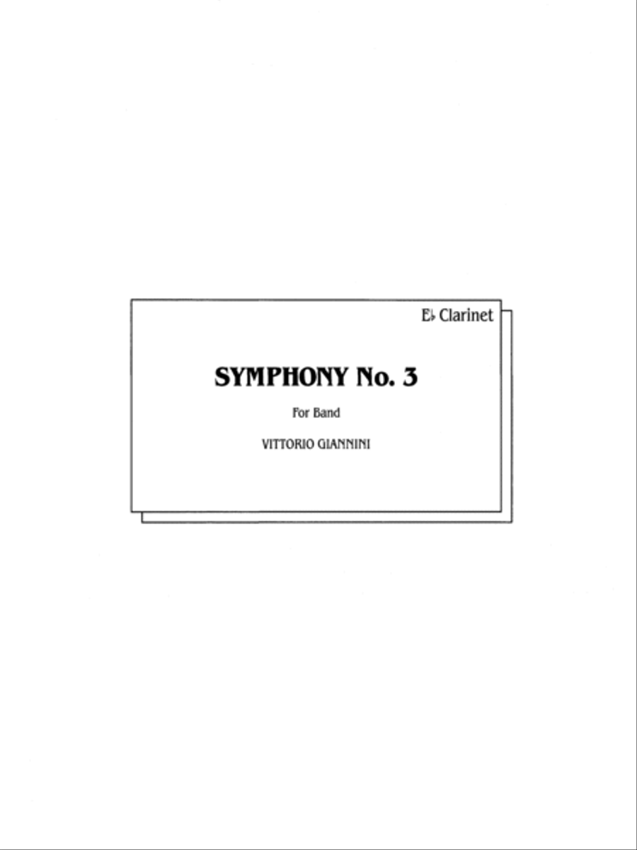Symphony No. 3 for Band: E-flat Soprano Clarinet Concert Band scores gallery preview page 1