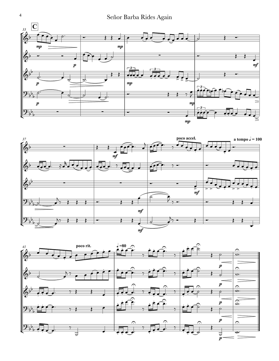 Señor Barba Rides Again Brass Ensemble scores gallery preview page 6