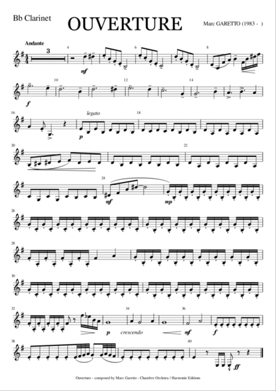 Ouverture (Overture) - Marc Garetto - 2016 Chamber Music Contest Entry Chamber Orchestra scores gallery preview page 6