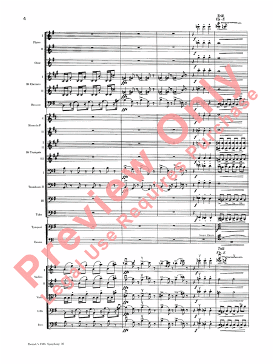 Dvorák's Fifth Symphony (New World, Fourth Movement) Full Orchestra scores gallery preview page 5