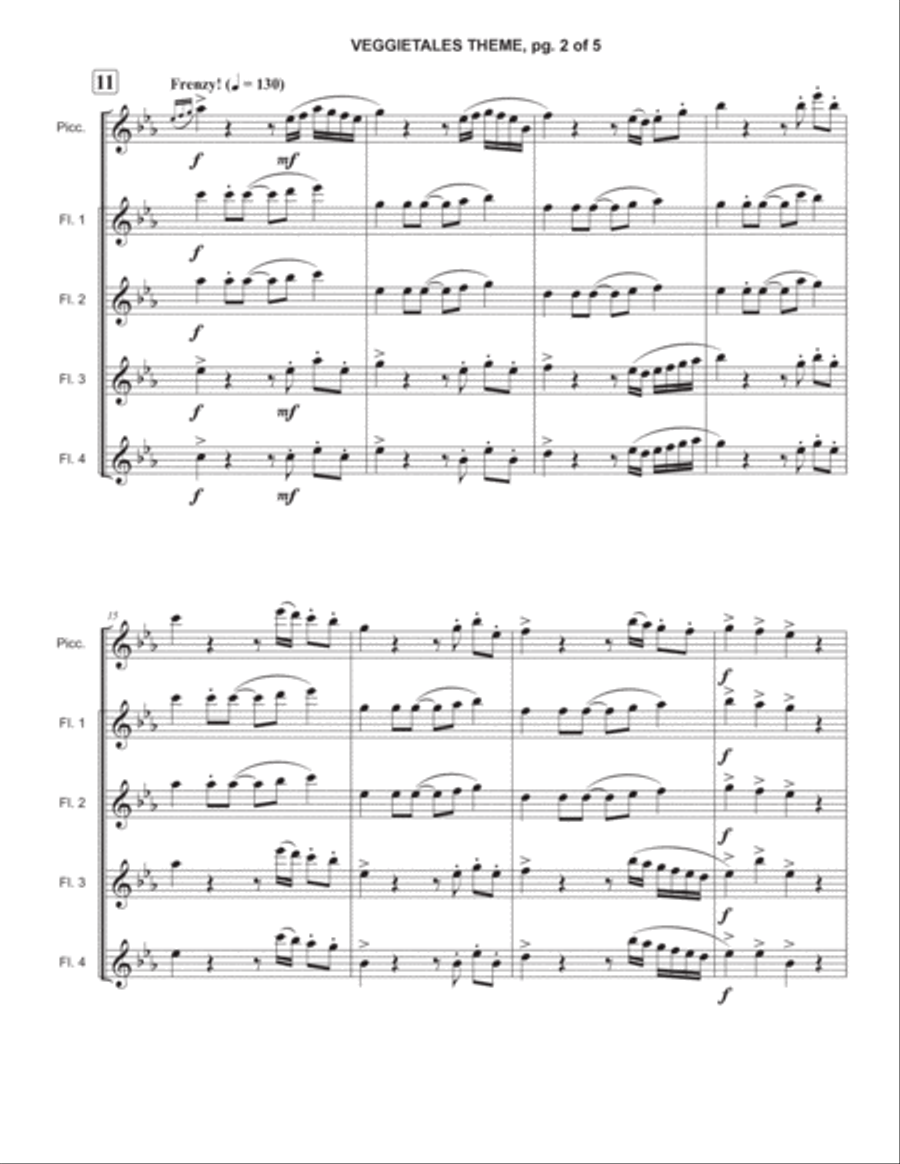 Veggietales Theme Song Woodwind Quintet scores gallery preview page 2
