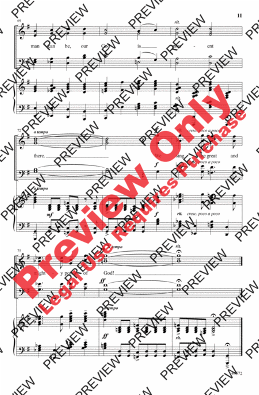 We Sing the Mighty Power of God 4-Part scores gallery preview page 11