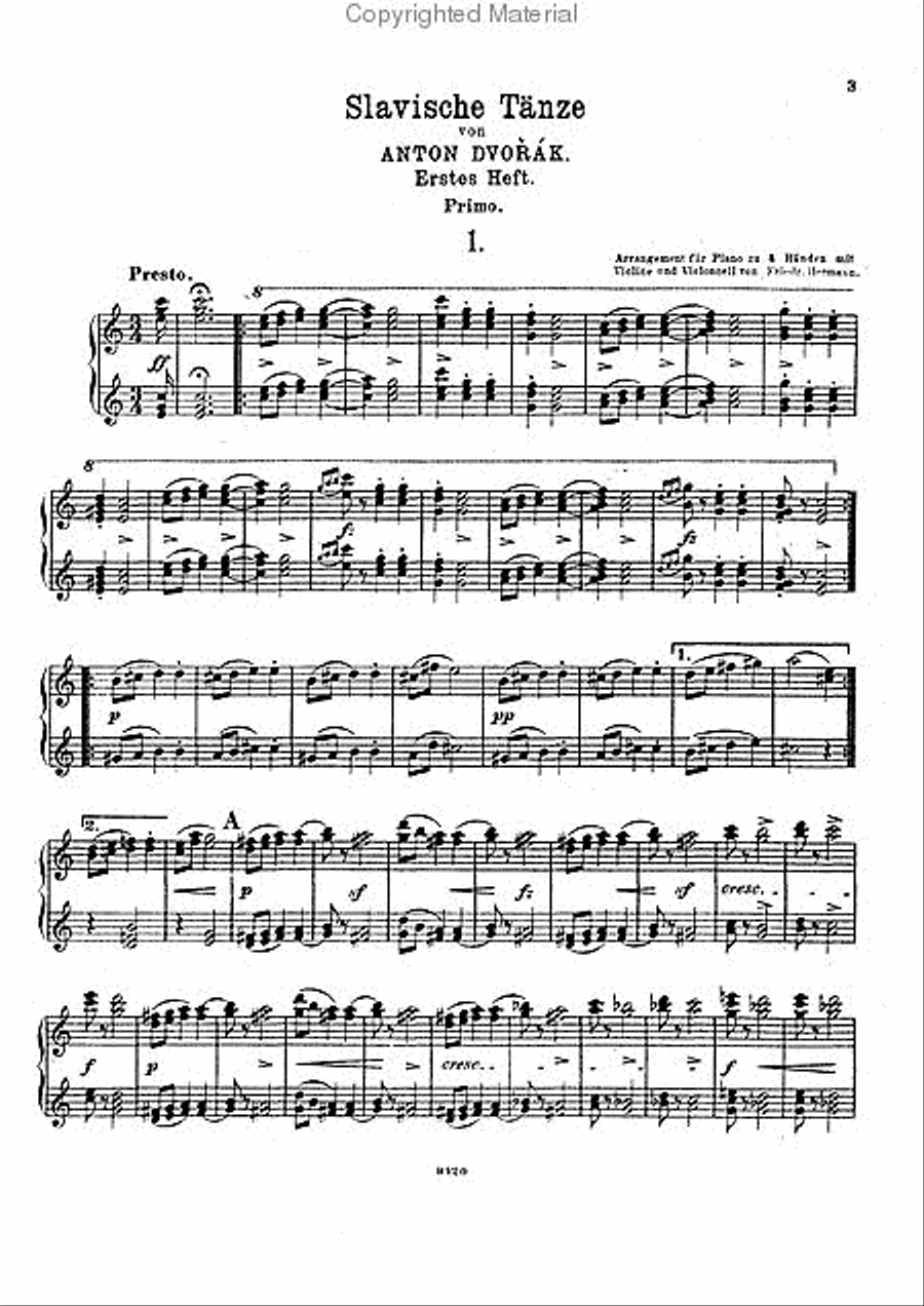 Slavische Tanze or Taenze or Tanze) (I) Violin scores gallery preview page 3