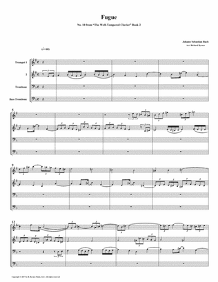 Fugue 10 from Well-Tempered Clavier, Book 2 (Brass Quartet)