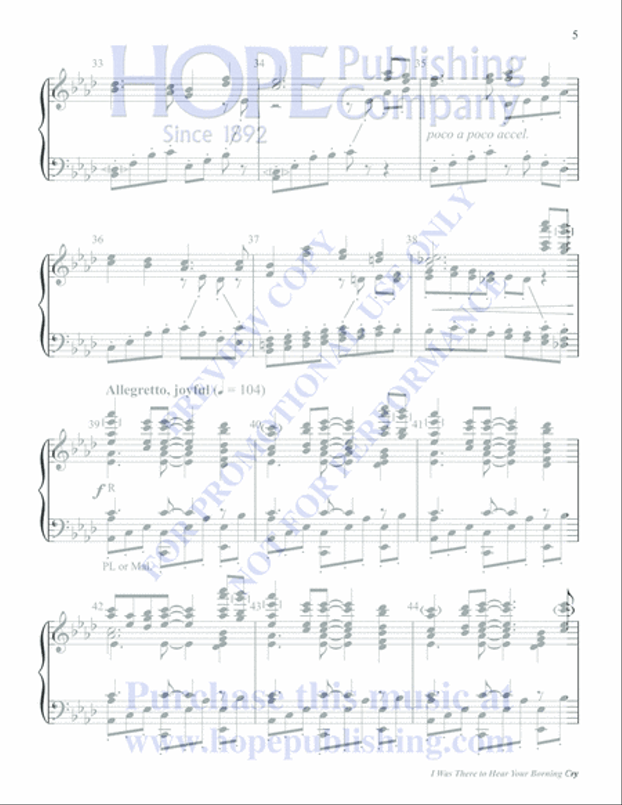I Was There to Hear Your Borning Cry 5-Octaves scores gallery preview page 5