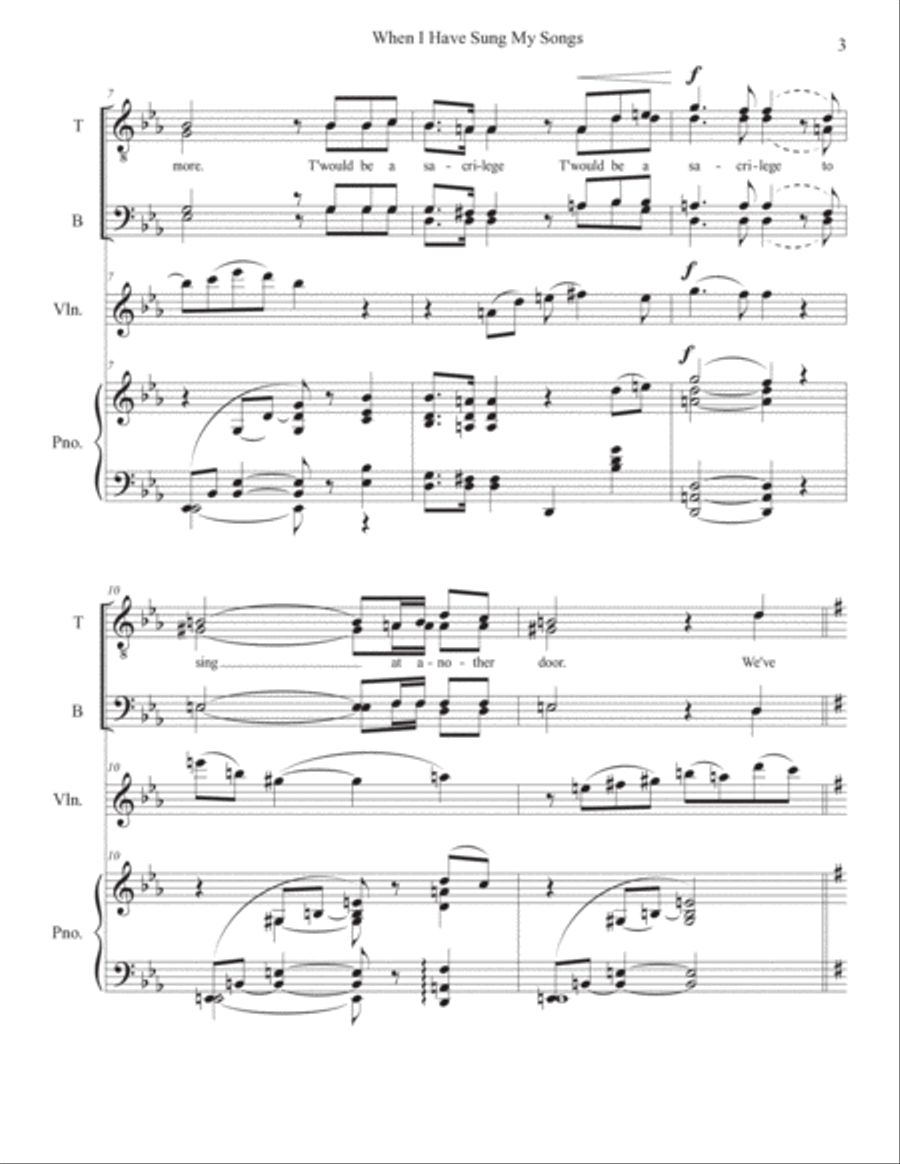 When I Have Sung My Songs, Text Ernest Charles TTBB scores gallery preview page 3