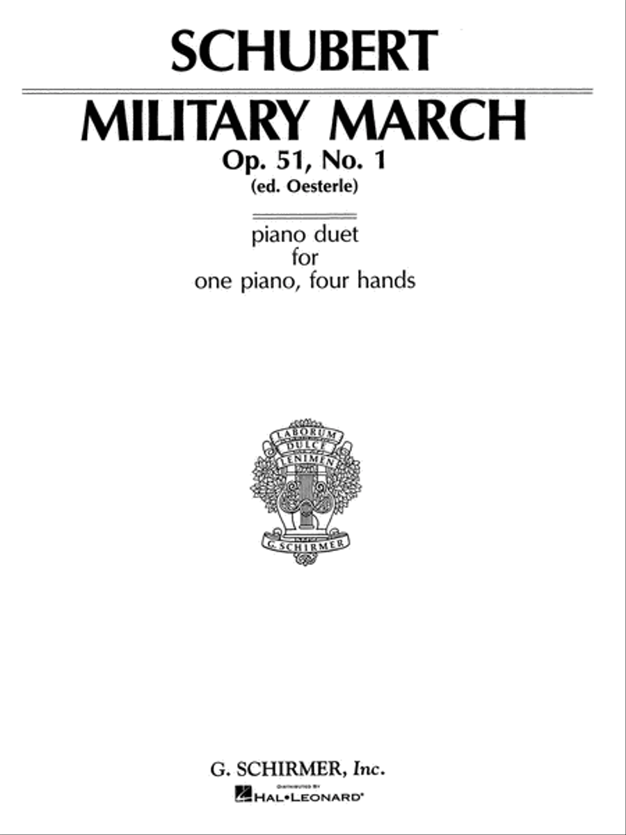 Military March, Op. 51, No. 1 Piano Duet scores gallery preview page 1