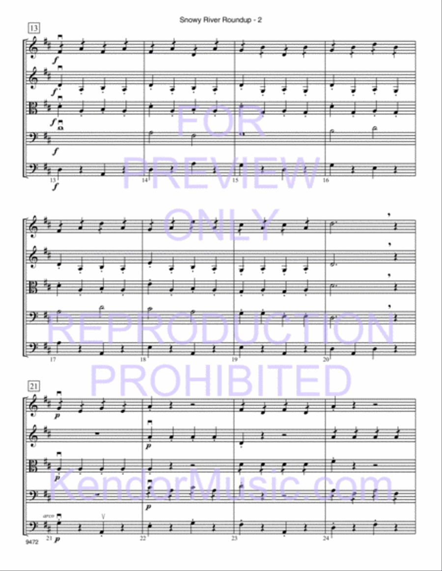 Snowy River Roundup (Full Score) String Orchestra scores gallery preview page 3