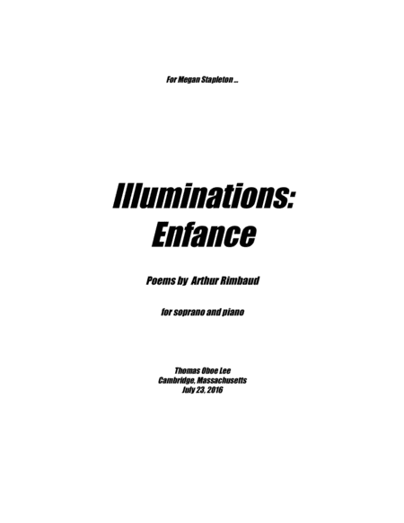 Illuminations: Enfance (2016) for soprano and piano image number null
