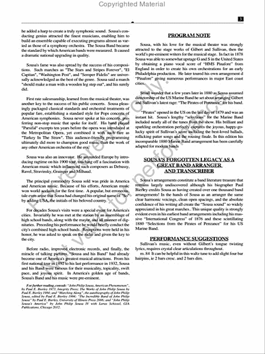 The Pirates of Penzance Concert Band scores gallery preview page 4