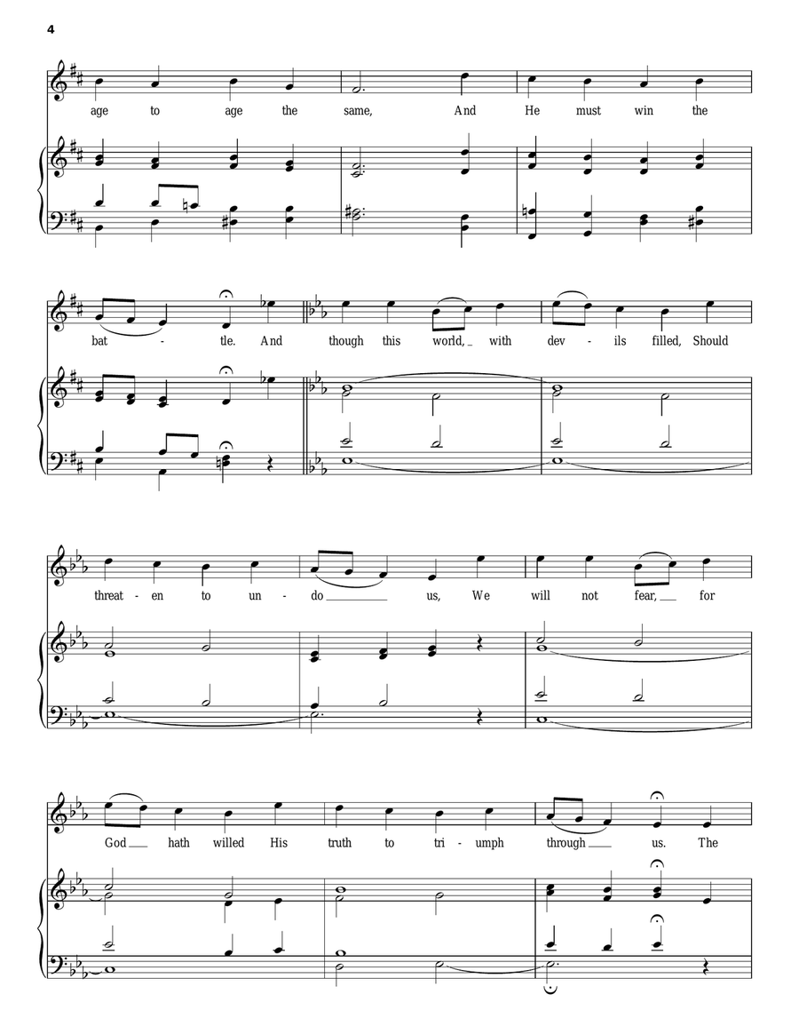 A Mighty Fortress Piano, Vocal, Guitar scores gallery preview page 4