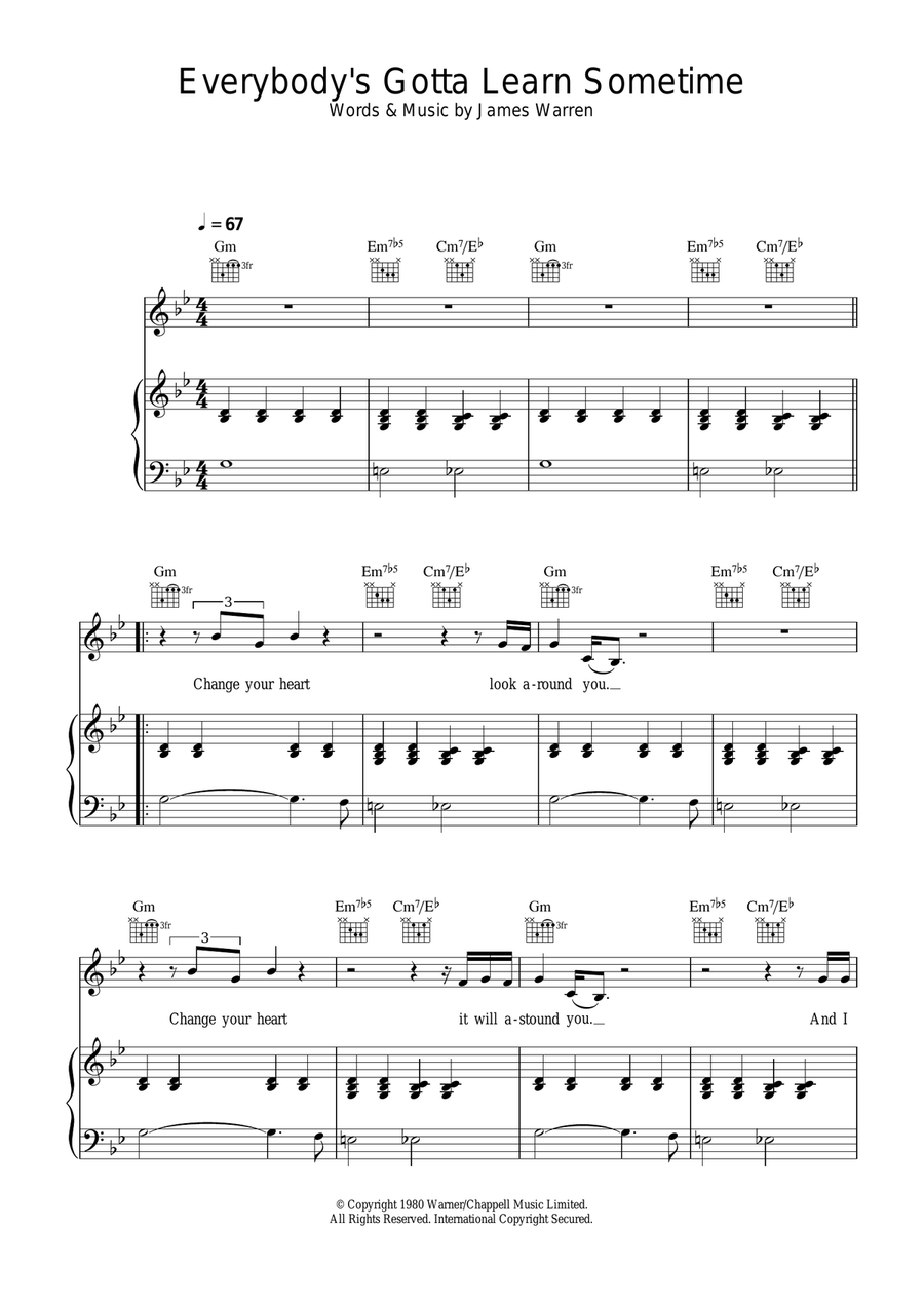 Everybody's Gotta Learn Sometime (from Eternal Sunshine Of The Spotless Mind) Guitar scores gallery preview page 1