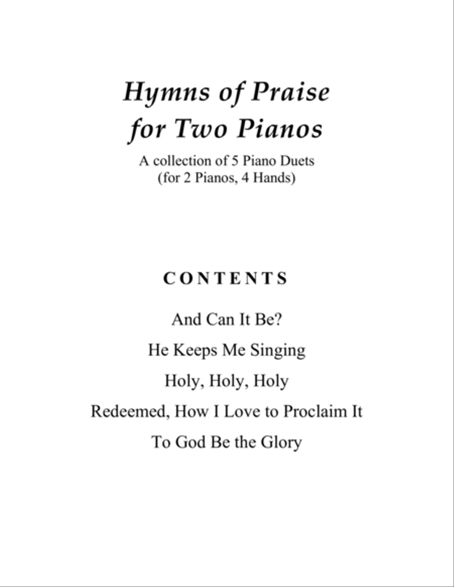 Hymns of Praise for Two Pianos (A Collection of 5 Piano Duets for 2 Pianos, 4 Hands) 2 Pianos, 4-Hands scores gallery preview page 3