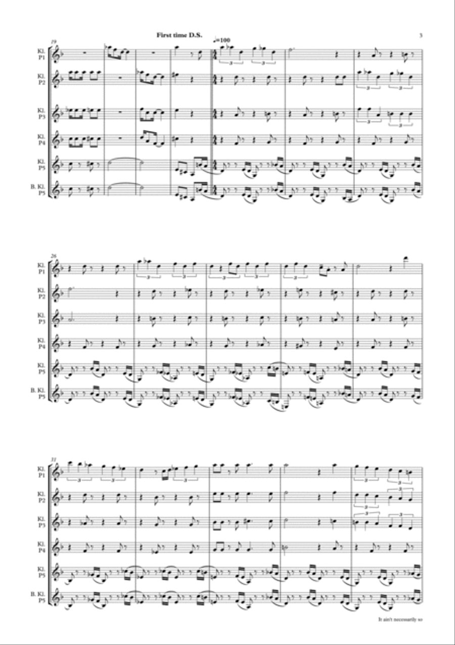 It Ain't Necessarily So It Ain't Necessarily So Woodwind Quintet scores gallery preview page 3