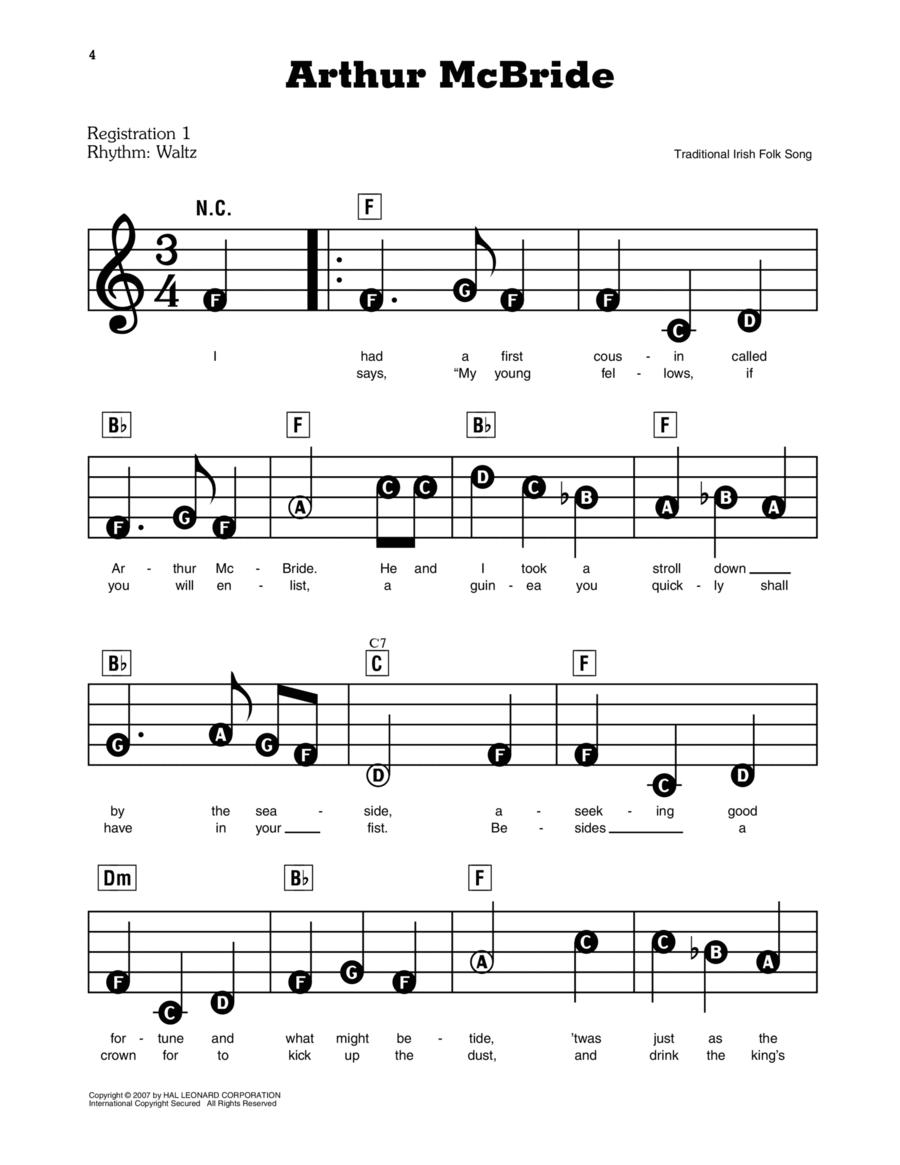 Arthur McBride Electronic Keyboard scores gallery preview page 1