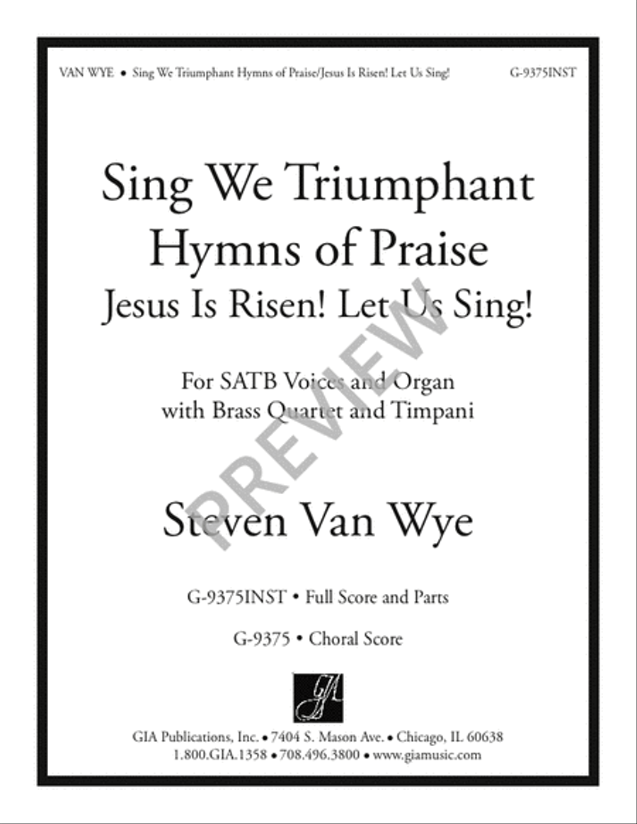 Sing We Triumphant Hymns of Praise / Jesus Is Risen! Let Us Sing! - Full Score and Parts Trombone scores gallery preview page 2