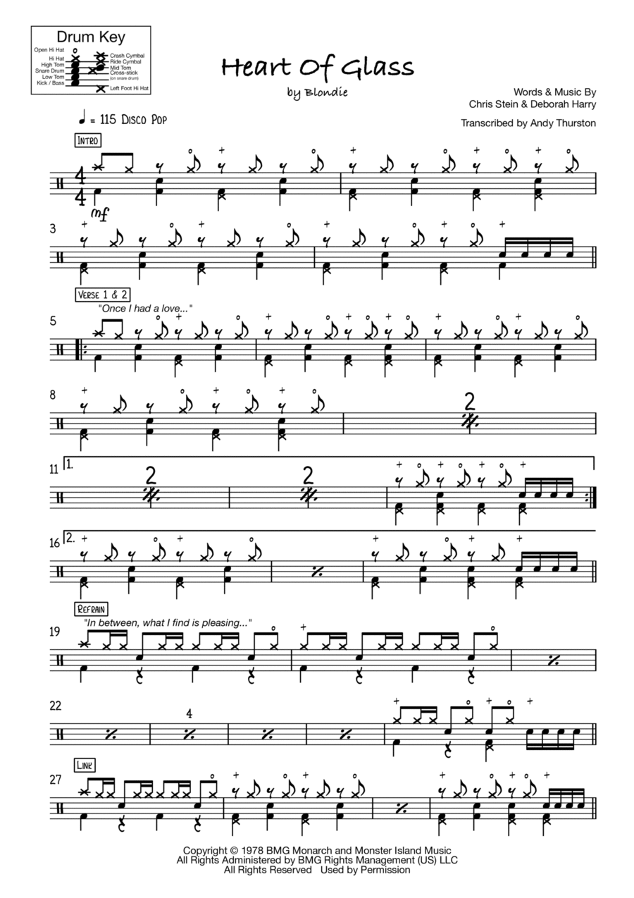 Heart Of Glass Heart Of Glass Drum Set scores gallery preview page 1