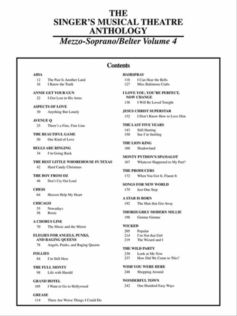 The Singer's Musical Theatre Anthology - Volume 4 - Mezzo-Soprano/Belter (Book only) Mezzo-Soprano Voice scores gallery preview page 4