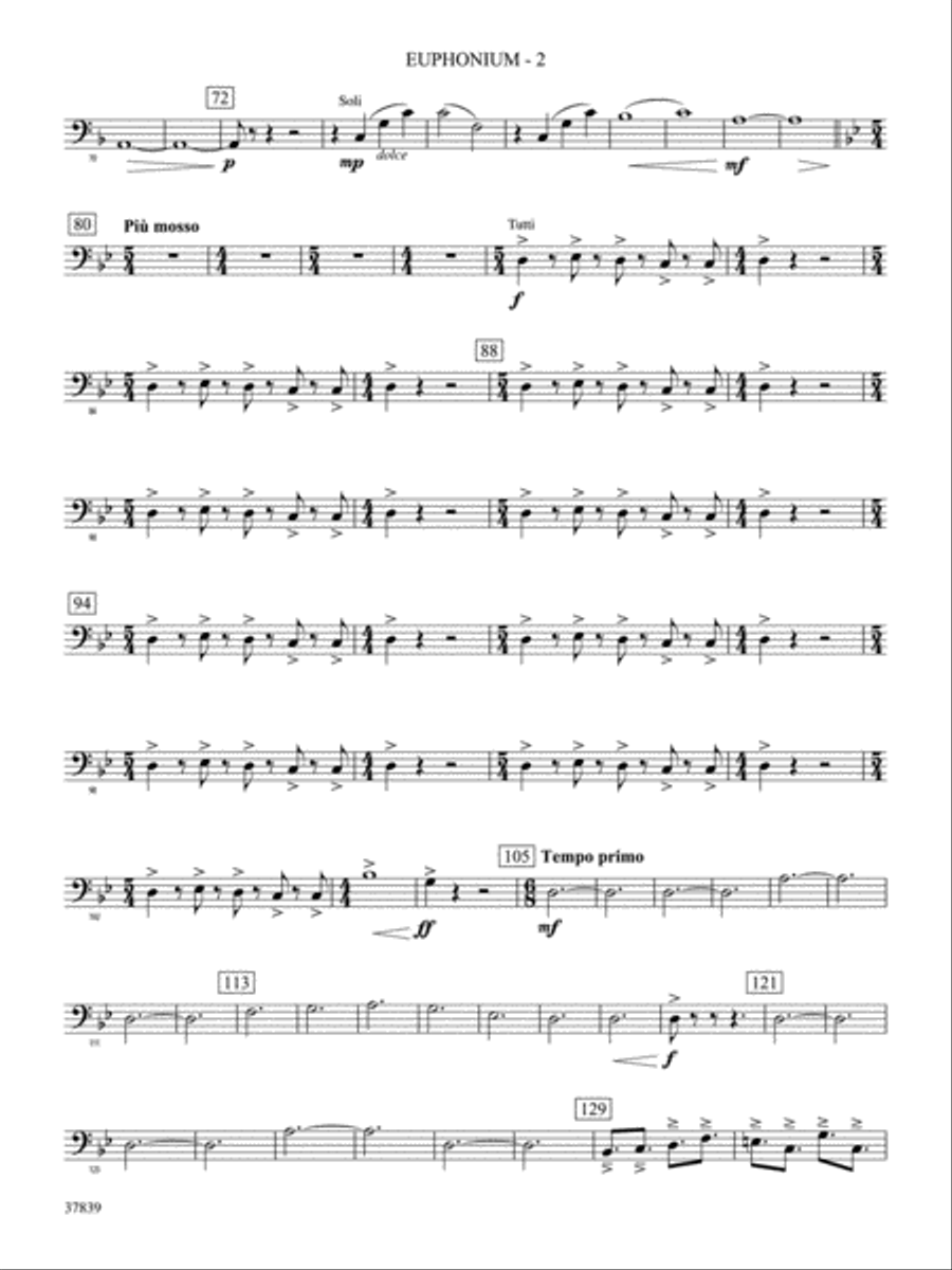 Conquest 1 (from the motion picture Ninja's Creed): Baritone B.C. Concert Band scores gallery preview page 2