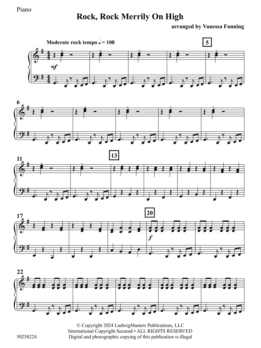 Rock, Rock Merrily on High - Piano String Orchestra scores gallery preview page 1