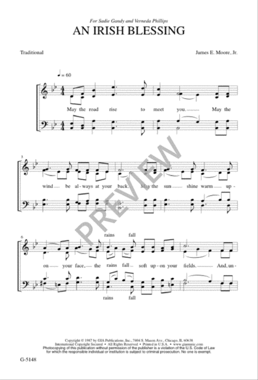 An Irish Blessing 4-Part scores gallery preview page 2