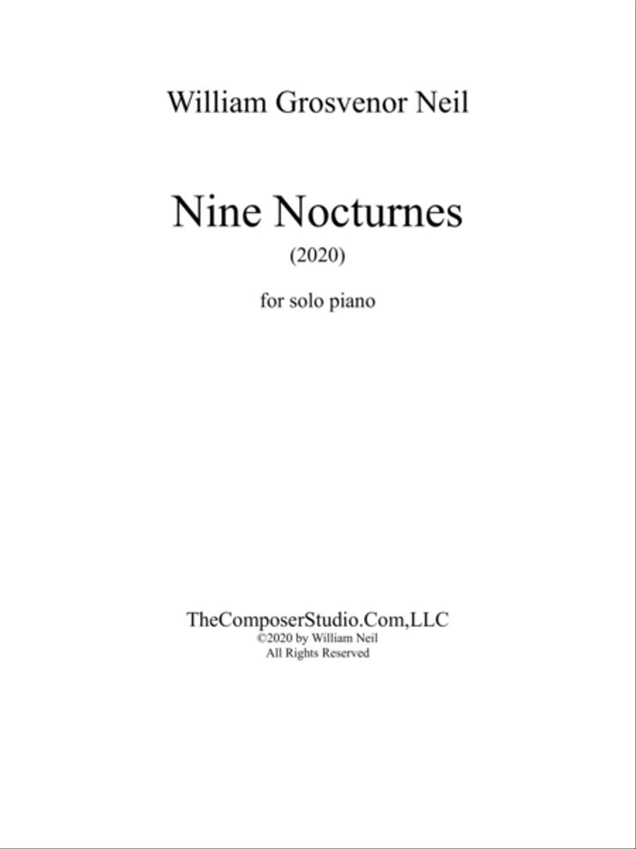 Nine Nocturnes for solo piano Piano Solo scores gallery preview page 2