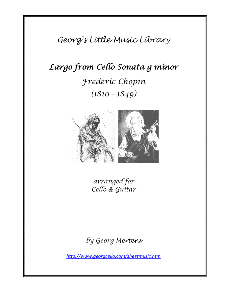 Chopin Largo from Cello Sonata for cello & guitar String Duet scores gallery preview page 1
