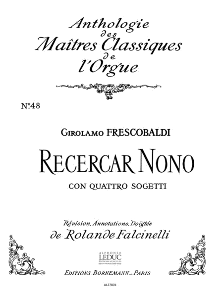 Recercar Nono Con Quatro Sogetti (maitres Classiques 48) (organ)