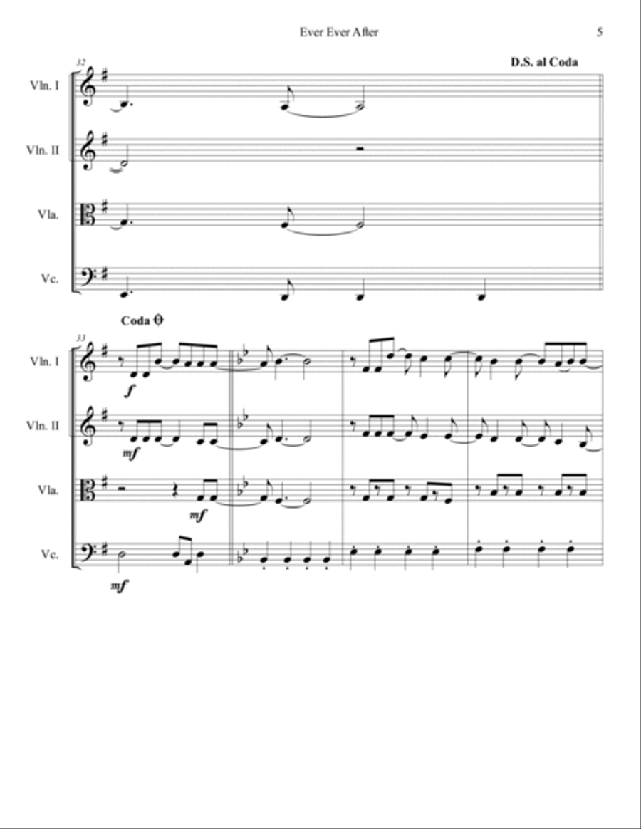 Ever Ever After String Quartet scores gallery preview page 6