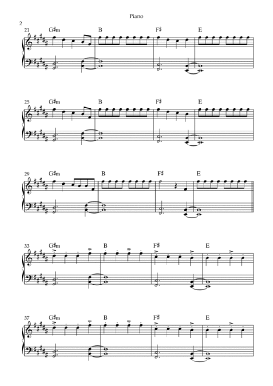 Rockstar Piano Solo scores gallery preview page 2