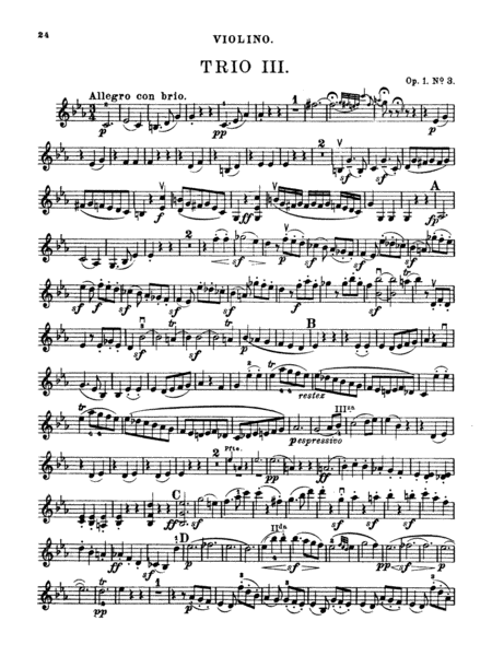 Beethoven: Trio No. 3, Op. 1, No. 3, in C Minor (for piano, violin, and cello)