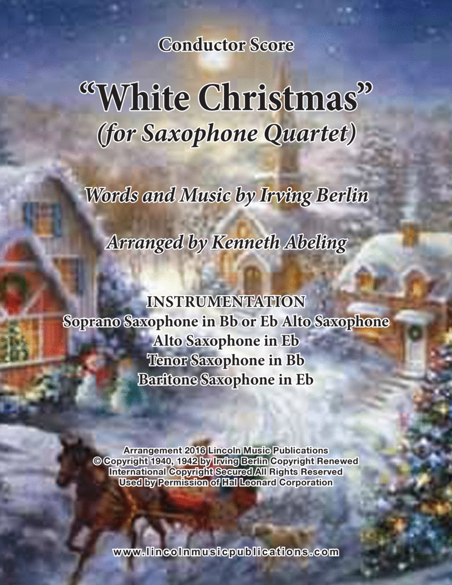 White Christmas Saxophone Quartet scores gallery preview page 1