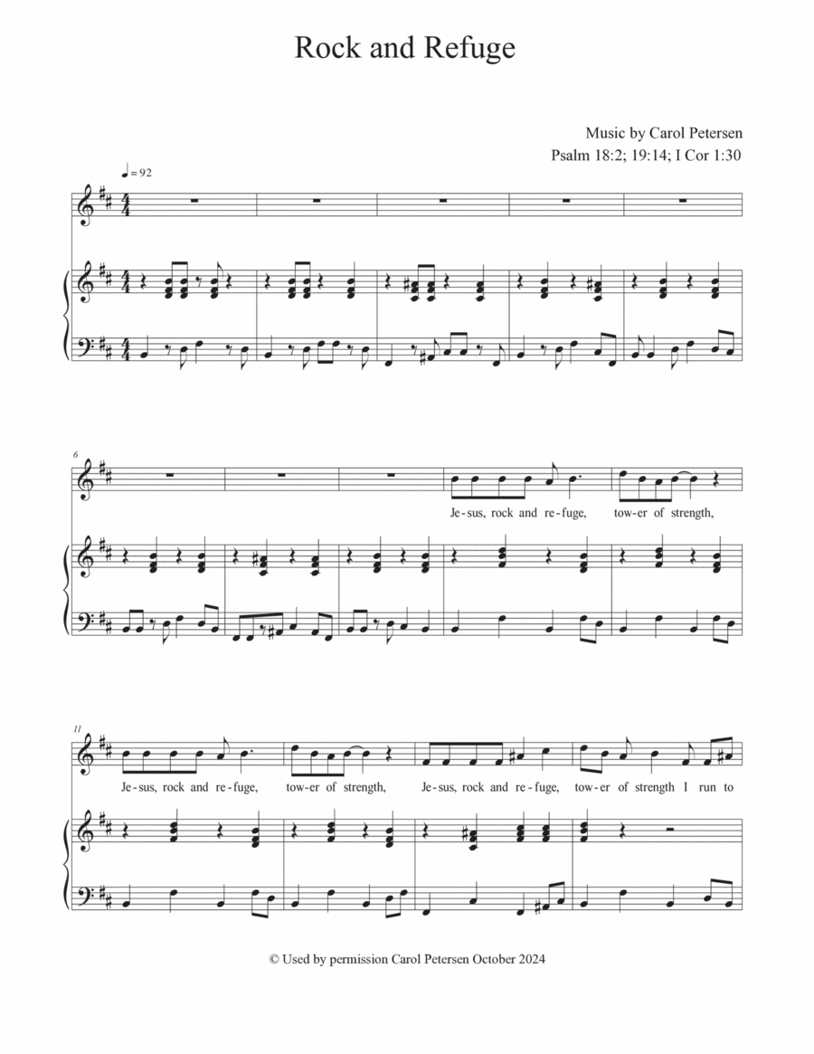 Rock and Refuge Unison Choir scores gallery preview page 1