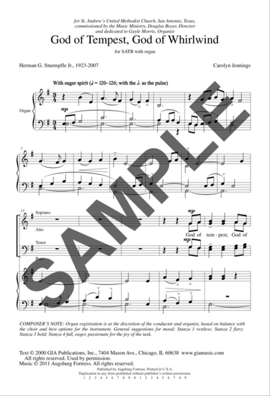 God of Tempest, God of Whirlwind 4-Part scores gallery preview page 3