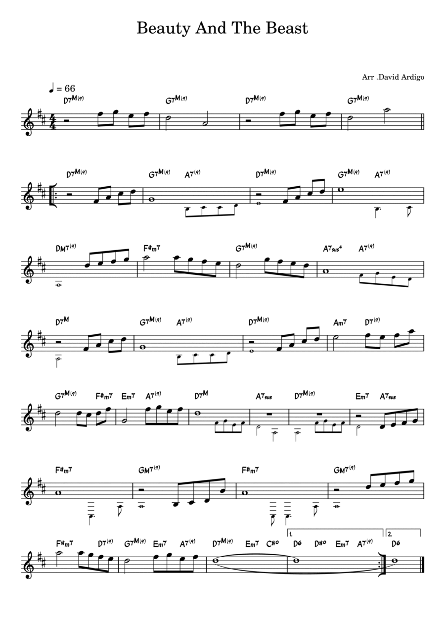 Beauty And The Beast Beauty And The Beast Piano scores gallery preview page 1