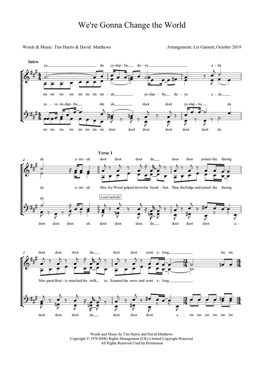 We're Gonna Change The World SSAA scores gallery preview page 1